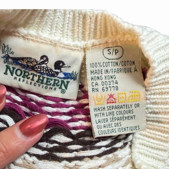 VTG 80s 90s CARDIGAN FLORAL & GRAPE COTTAGE CORE GRANDMA NORTHERN REFLECTIONS S - Picture 5 of 6